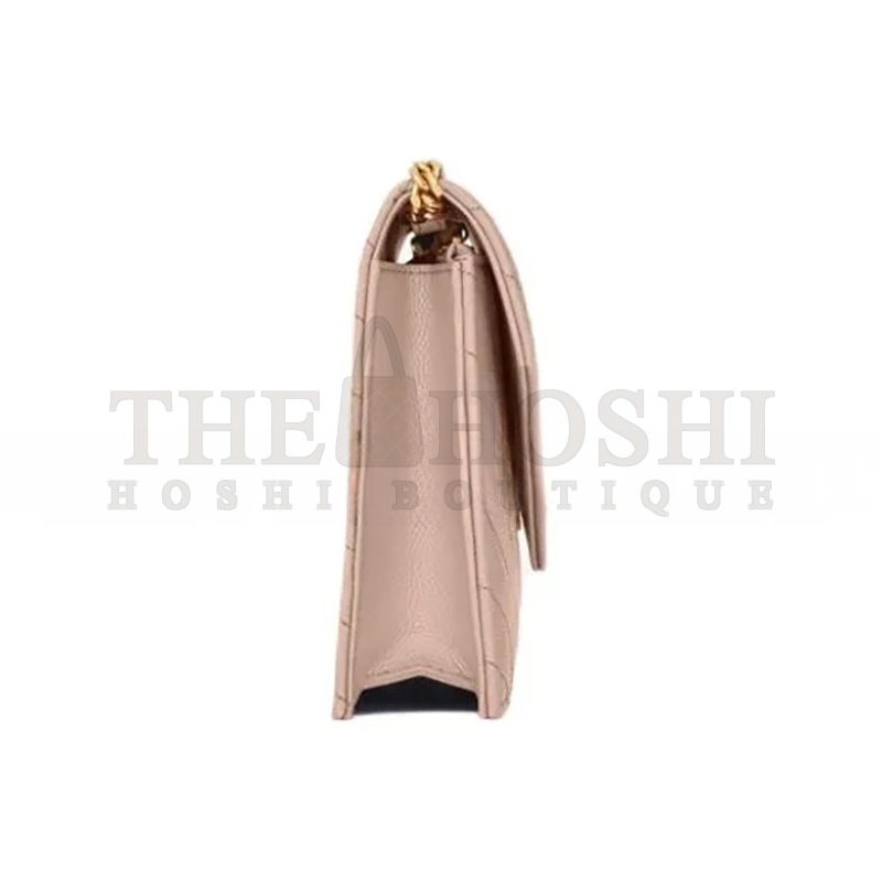 Y51 CASSANDRE MATELASSÉ ENVELOPE CHAIN WALLET IN GRAIN DE POUDRE EMBOSSED LEATHER 742920BOW016920 (19*12.5*3.5cm) Master Quality